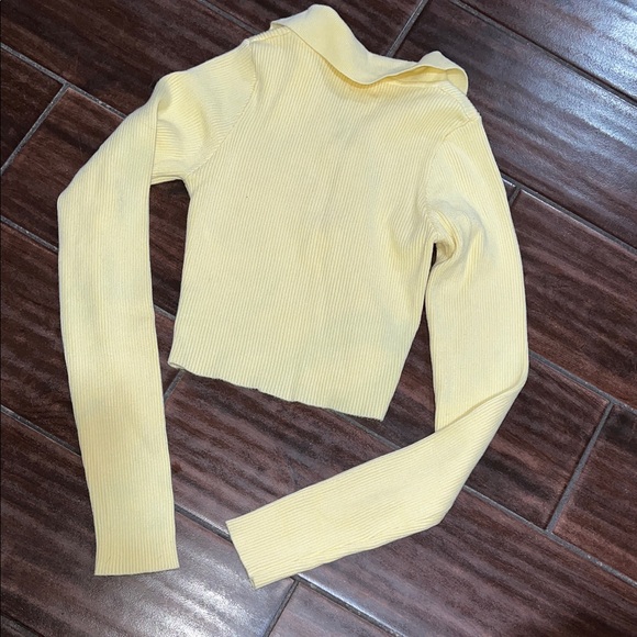 Yellow Ribbed Women's Sweater - Picture 6 of 6